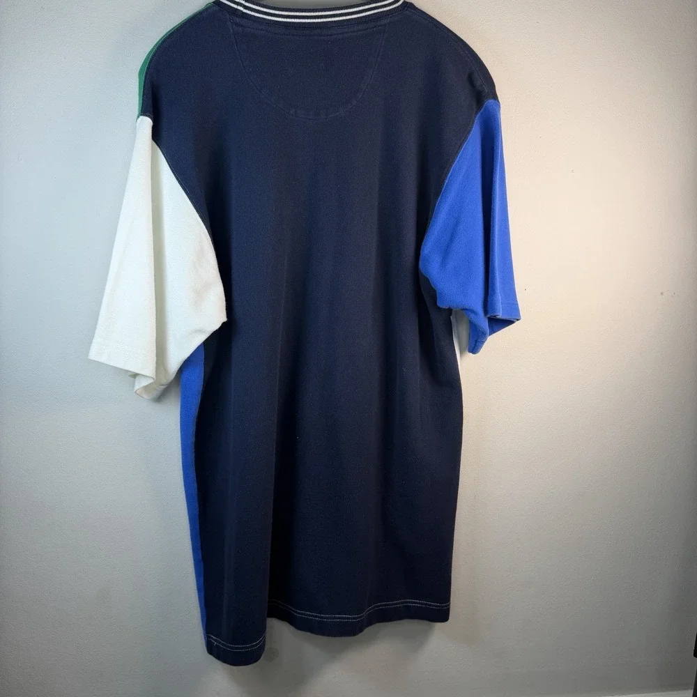 VTG Chaps ralph lauren polo 90S Color‎ Block Men's Medium Shirt Blue Y2K